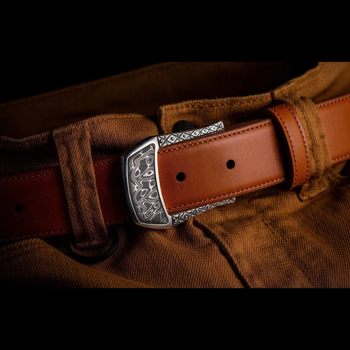 Buckle 3 Damascus Belt Buckle - BKL3 DAM