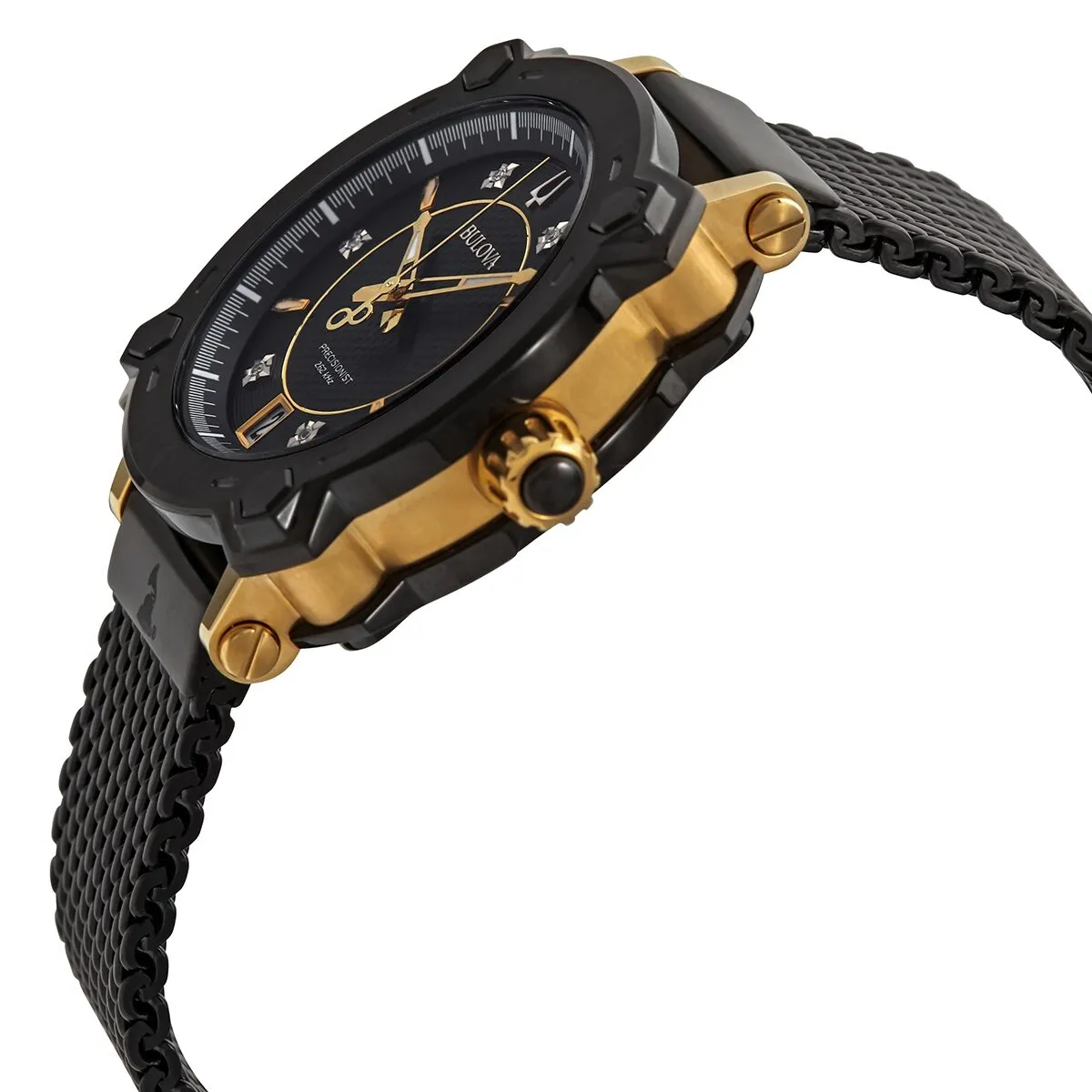 Bulova Grammys Precisionist Quartz Diamond Black Dial Ladies Watch 98P173