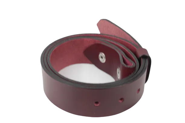 Burgundy 1.25 Inch (32mm) Buckleless Leather Belt Strap
