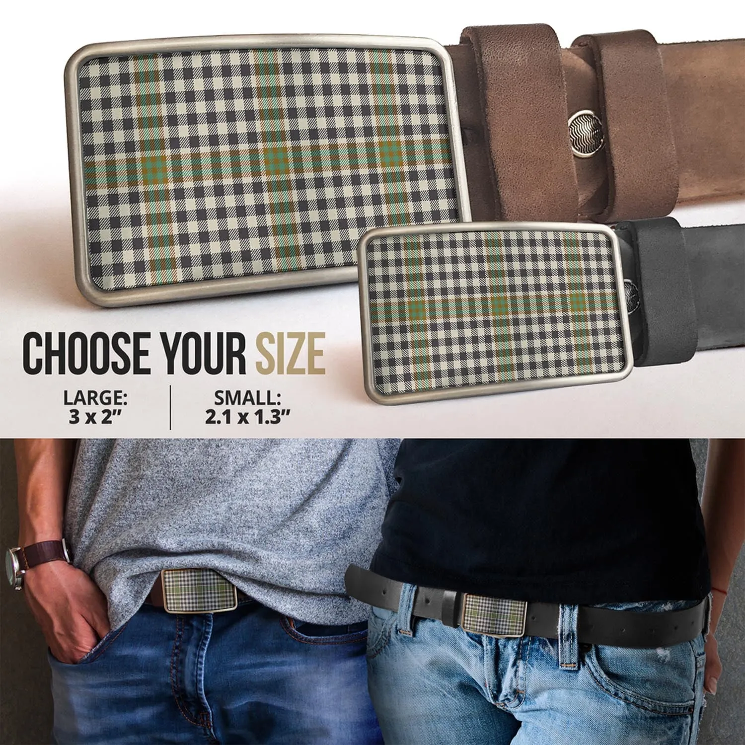 Burns Check Tartan Belt Buckles
