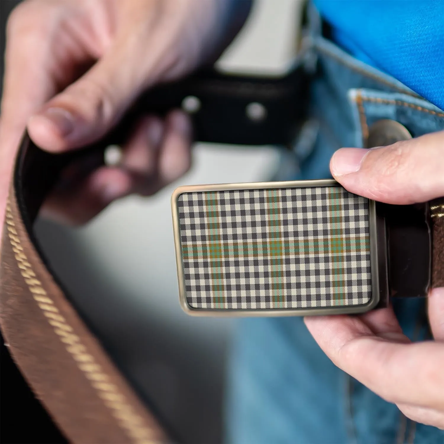 Burns Check Tartan Belt Buckles