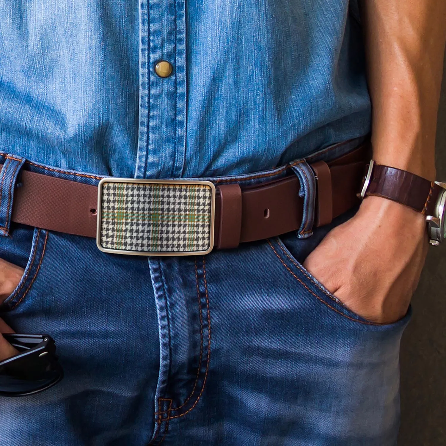 Burns Check Tartan Belt Buckles