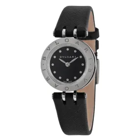 Bvlgari B Zero 1 Black Dial Black Leather Ladies Watch BZ23BSCL