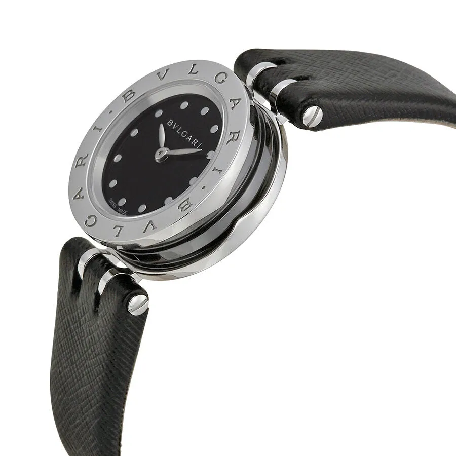 Bvlgari B Zero 1 Black Dial Black Leather Ladies Watch BZ23BSCL