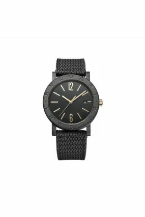 bvlgari solotempo 41mm stainless steel treated with black diamond like carbon men's watch ref. 102929 bb41bbsld/mb