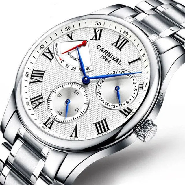 CARNIVAL Men's Luxury Military Waterproof Watches Kinetic Energy Display