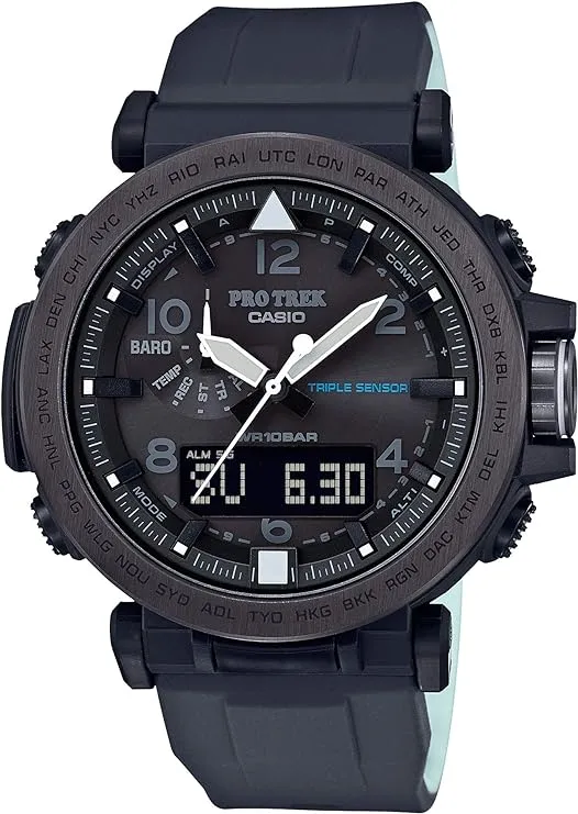 Casio Men's 'PRO TREK' Solar Powered Silicone Watch, Color:Black (Model: PRG-650Y-1CR)