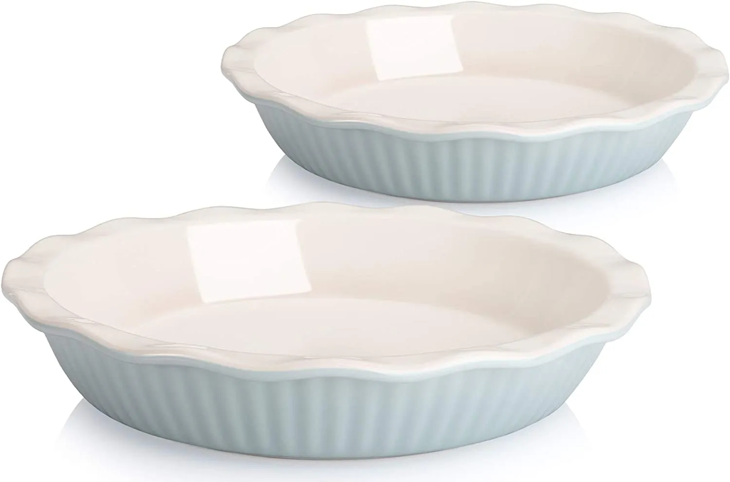Ceramic Pie Dish for Baking, 9 Inches/ 47OZ Set of 2