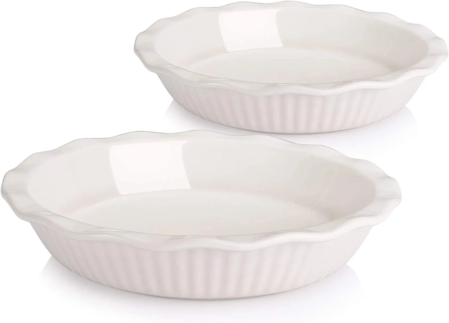 Ceramic Pie Dish for Baking, 9 Inches/ 47OZ Set of 2