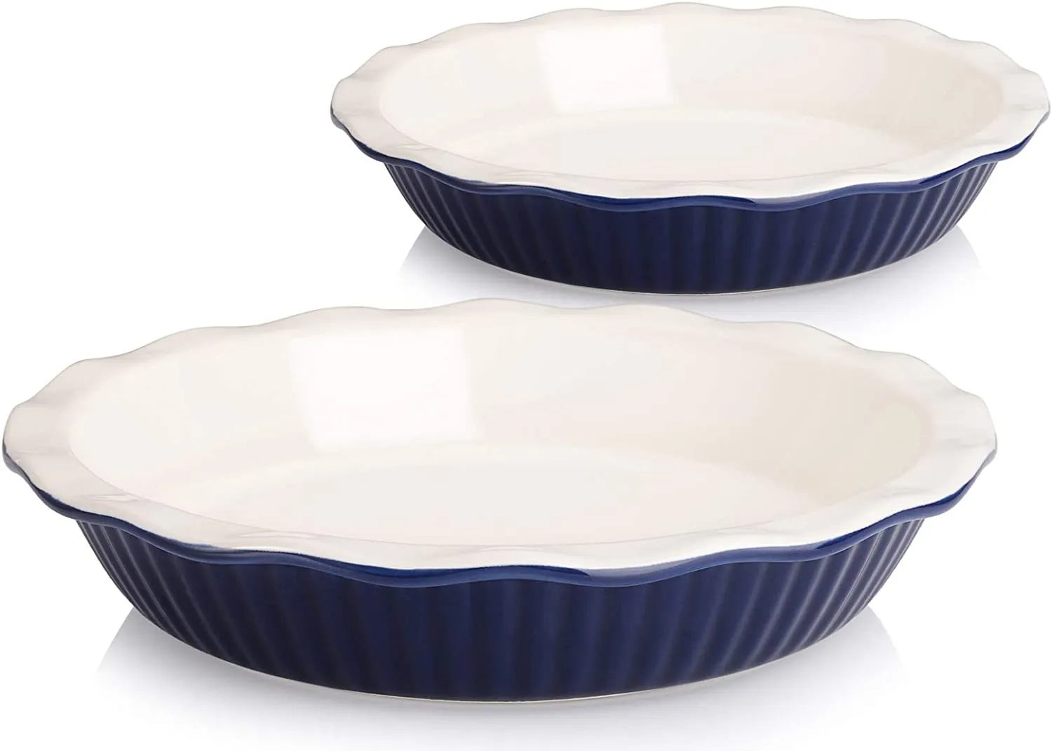 Ceramic Pie Dish for Baking, 9 Inches/ 47OZ Set of 2