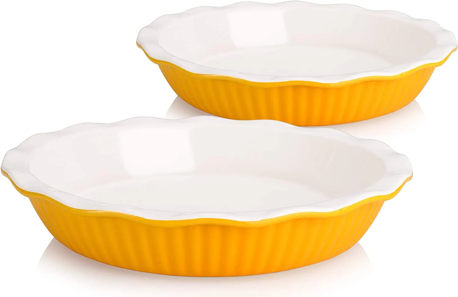 Ceramic Pie Dish for Baking, 9 Inches/ 47OZ Set of 2