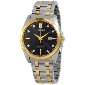 Citizen Corso Diamond Black Dial Two-tone Men's Watch BM7107-50E