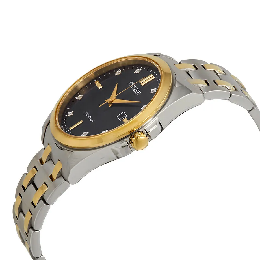 Citizen Corso Diamond Black Dial Two-tone Men's Watch BM7107-50E