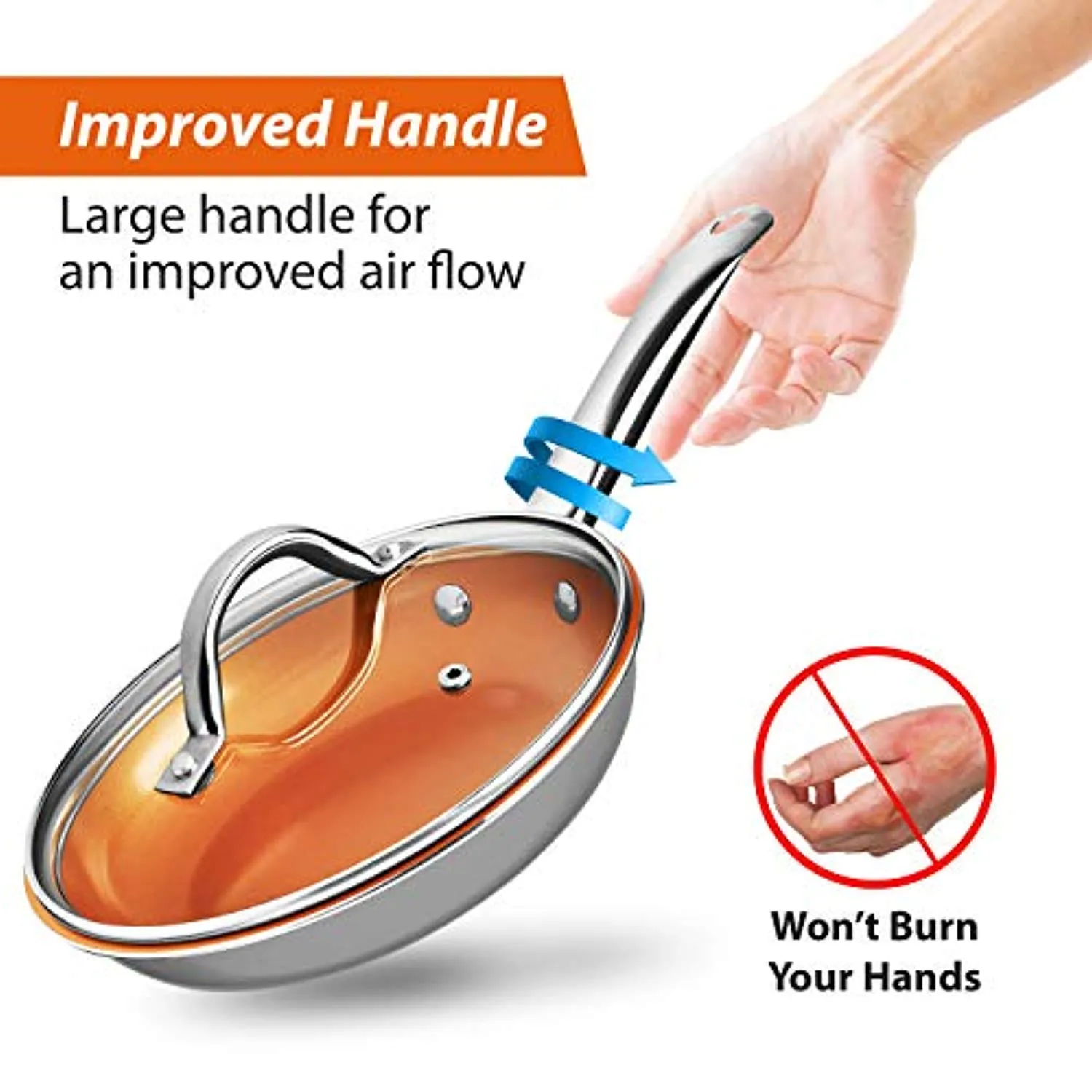 Copper Pots and Pans Set - 13pc Copper Cookware