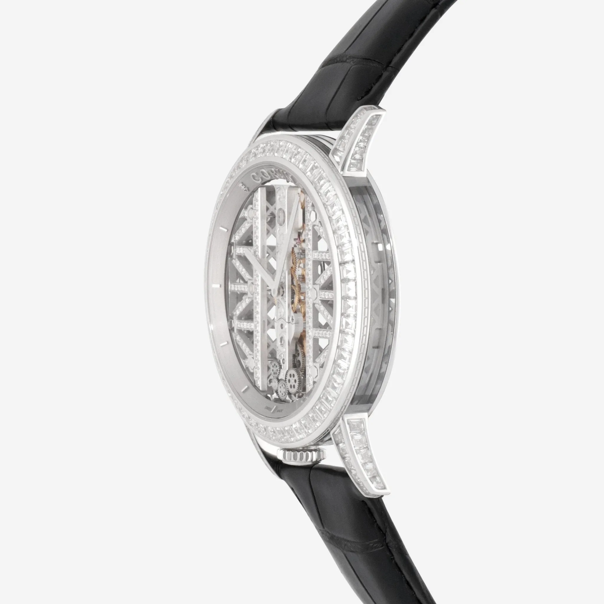 Corum Golden Bridge 43 Baguette 18K White Gold Manual Wind Men's Watch B113/03253