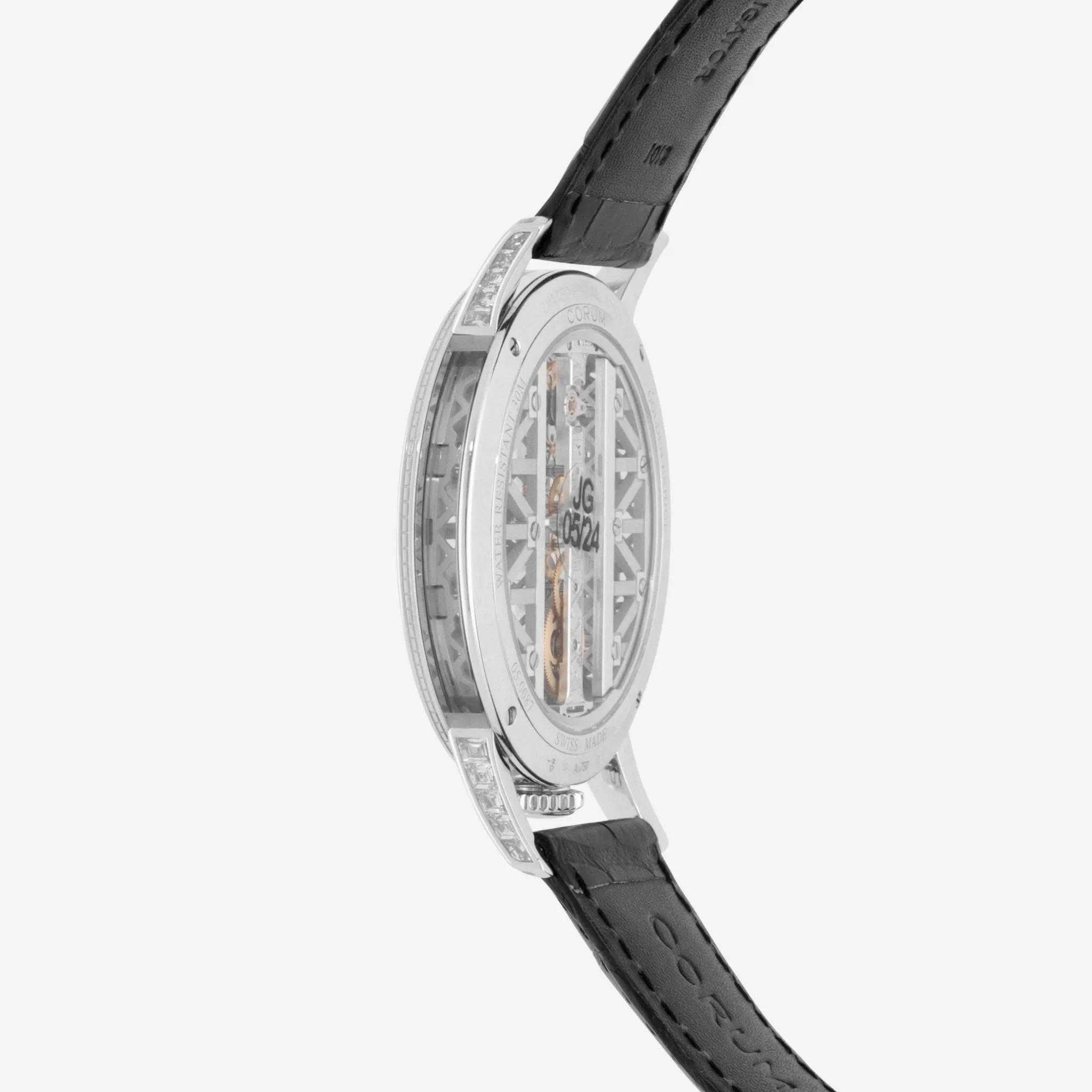 Corum Golden Bridge 43 Baguette 18K White Gold Manual Wind Men's Watch B113/03253