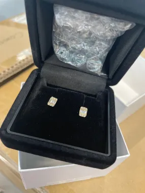 Diamond 0.10ct/0.10ct Earrings Pierced 18K YG Yellow Gold 750	 DXBS0450