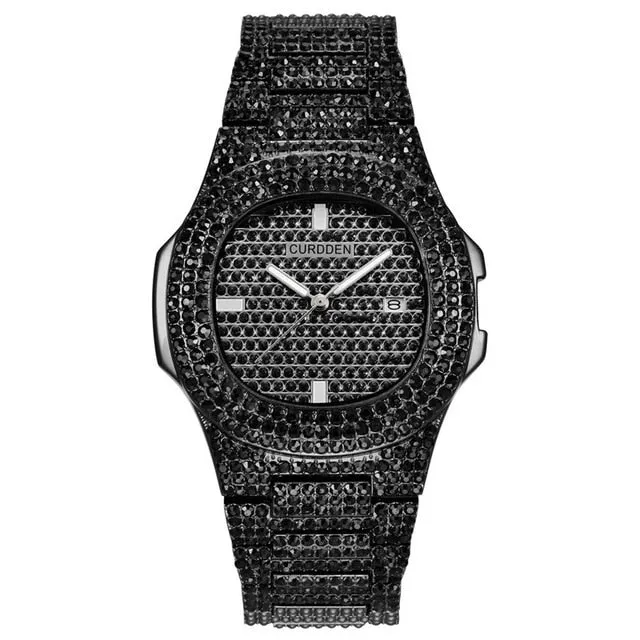 Diamond Rose Gold Stainless Steel Quartz Wrist Watches Women
