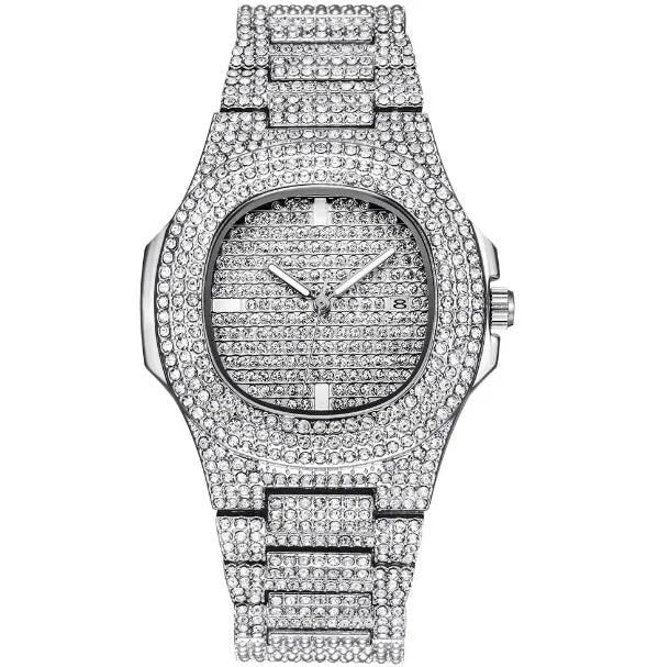 Diamond Rose Gold Stainless Steel Quartz Wrist Watches Women