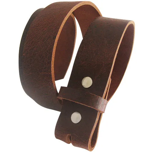 Distressed Brown- Genuine Leather Interchangeable Belt Strap. STRAP ONLY!