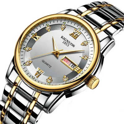 Double calendar quartz watch retro watch