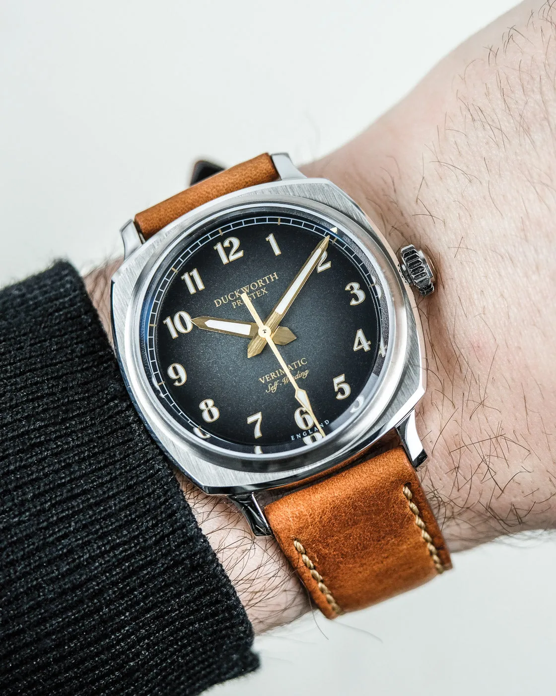 Duckworth Prestex Verimatic Black Fume Brown Leather