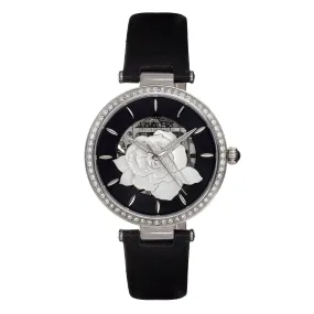 Empress Anne Automatic Semi-Skeleton Leather-Band Watch