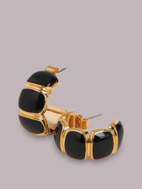 Enamel hoop earrings