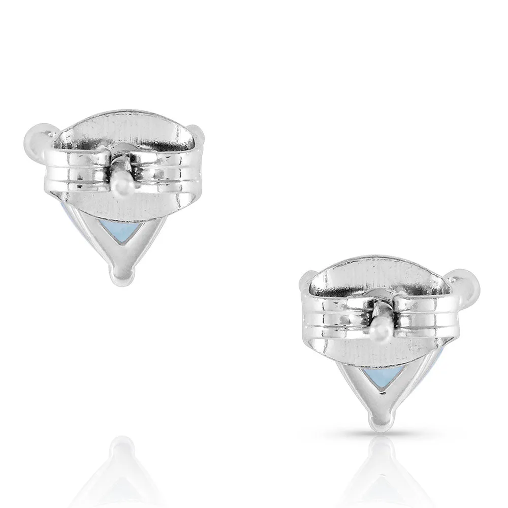 er4756 Azure Trillion Starlight Stud Earrings by Montana Silversmiths