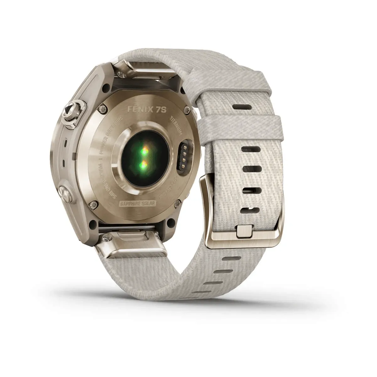 fēnix® 7S – Sapphire Solar Edition - Cream Gold Titanium with Cream Heathered Nylon Band - 010-02539-40