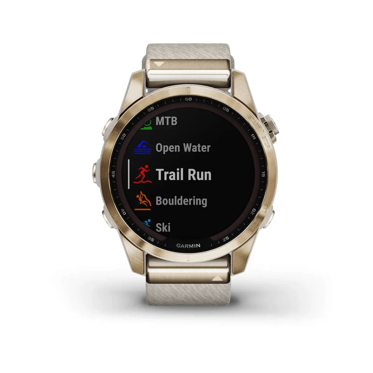 fēnix® 7S – Sapphire Solar Edition - Cream Gold Titanium with Cream Heathered Nylon Band - 010-02539-40