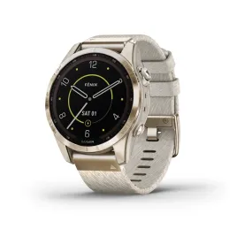 fēnix® 7S – Sapphire Solar Edition - Cream Gold Titanium with Cream Heathered Nylon Band - 010-02539-40