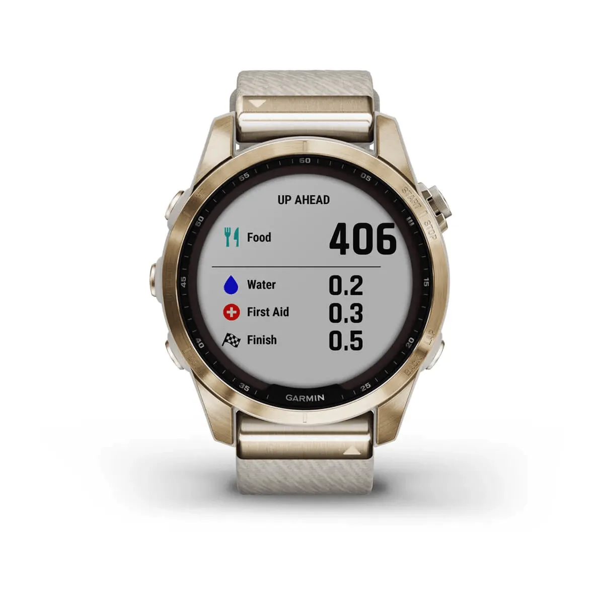 fēnix® 7S – Sapphire Solar Edition - Cream Gold Titanium with Cream Heathered Nylon Band - 010-02539-40