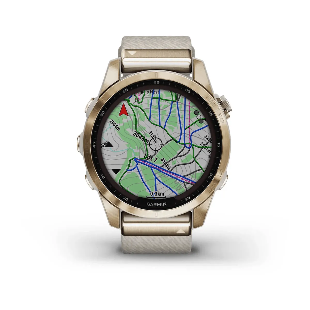fēnix® 7S – Sapphire Solar Edition - Cream Gold Titanium with Cream Heathered Nylon Band - 010-02539-40