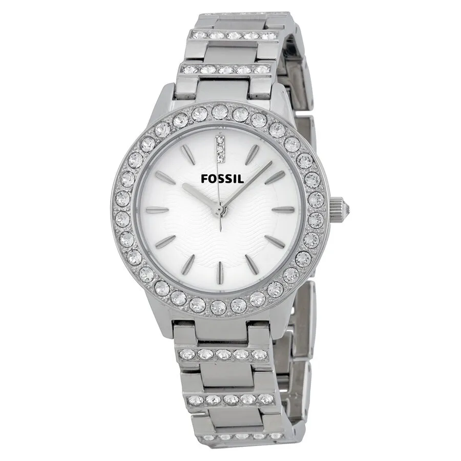 Fossil Glitz White Dial Stainless Steel Ladies Watch ES2362