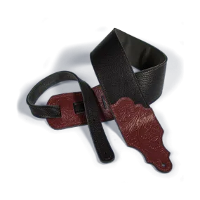 Franklin 3 Inch Black Glove Leather with Tooled Red Ends