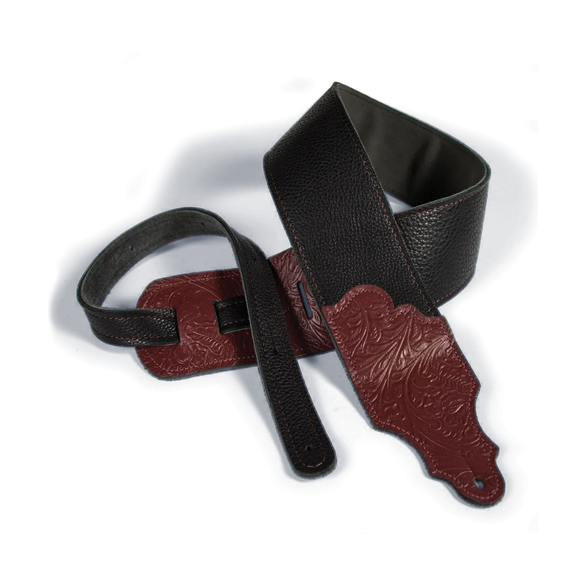 Franklin 3 Inch Black Glove Leather with Tooled Red Ends