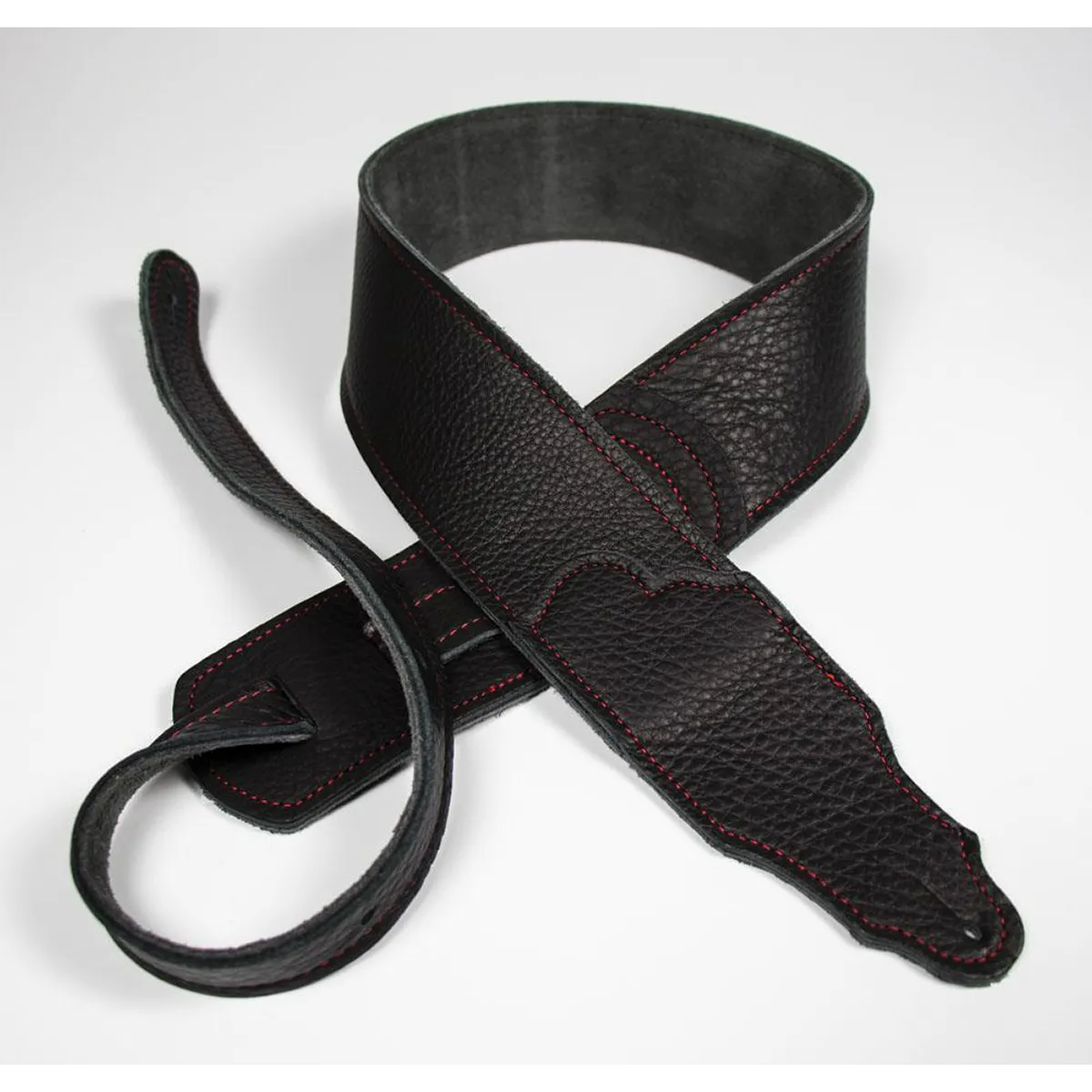 Franklin Original 2.5 Inch Black Glove Leather with Red Stitching