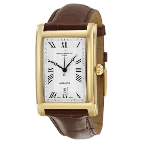Frederique Constant Carree Automatic Silver Dial Leather Strap Men's Watch 303MC4C25