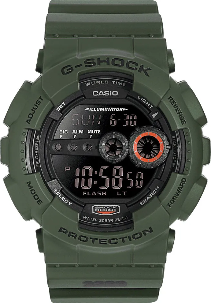 G-Shock Watch Worldtime Alarm Military Green Mens