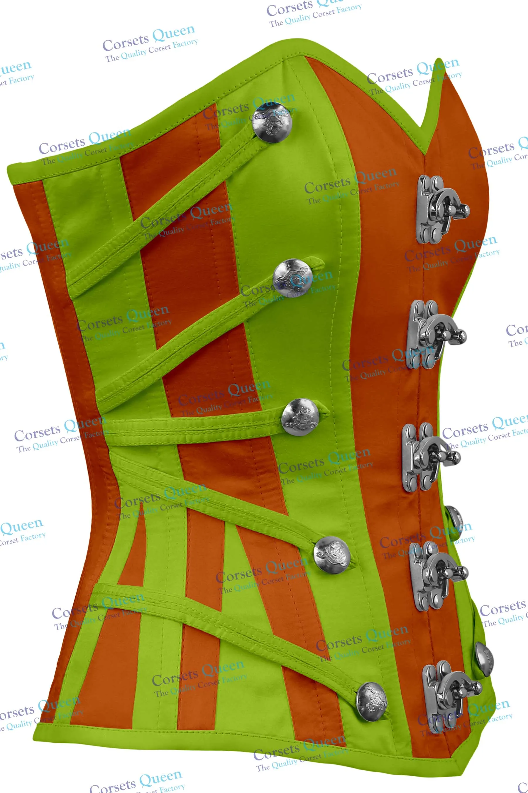 Galina Satin Overbust Corset With Buckles