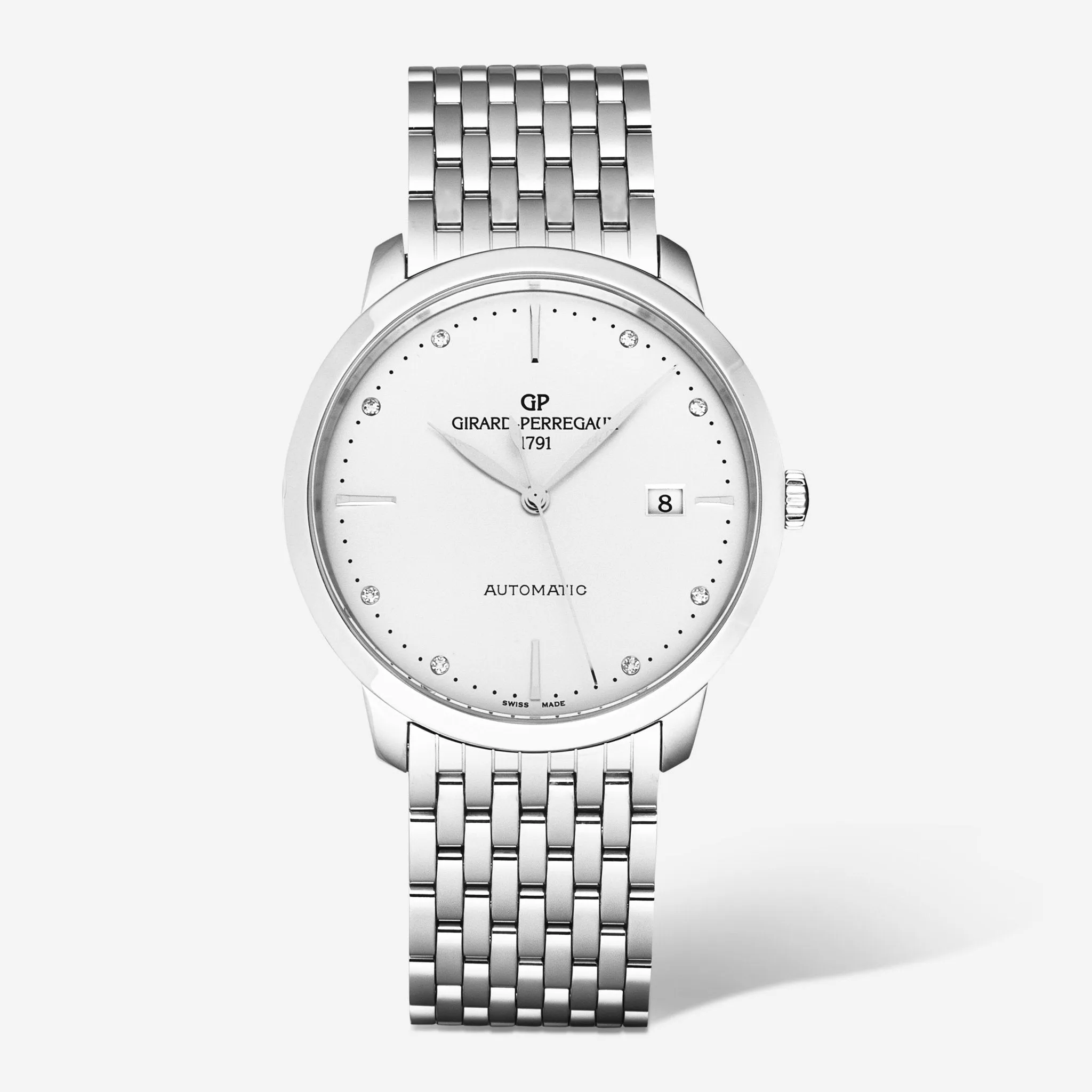 Girard-Perregaux 1966 Silver Dial Stainless Steel Automatic Ladies Watch 49555-11-1A1-11A