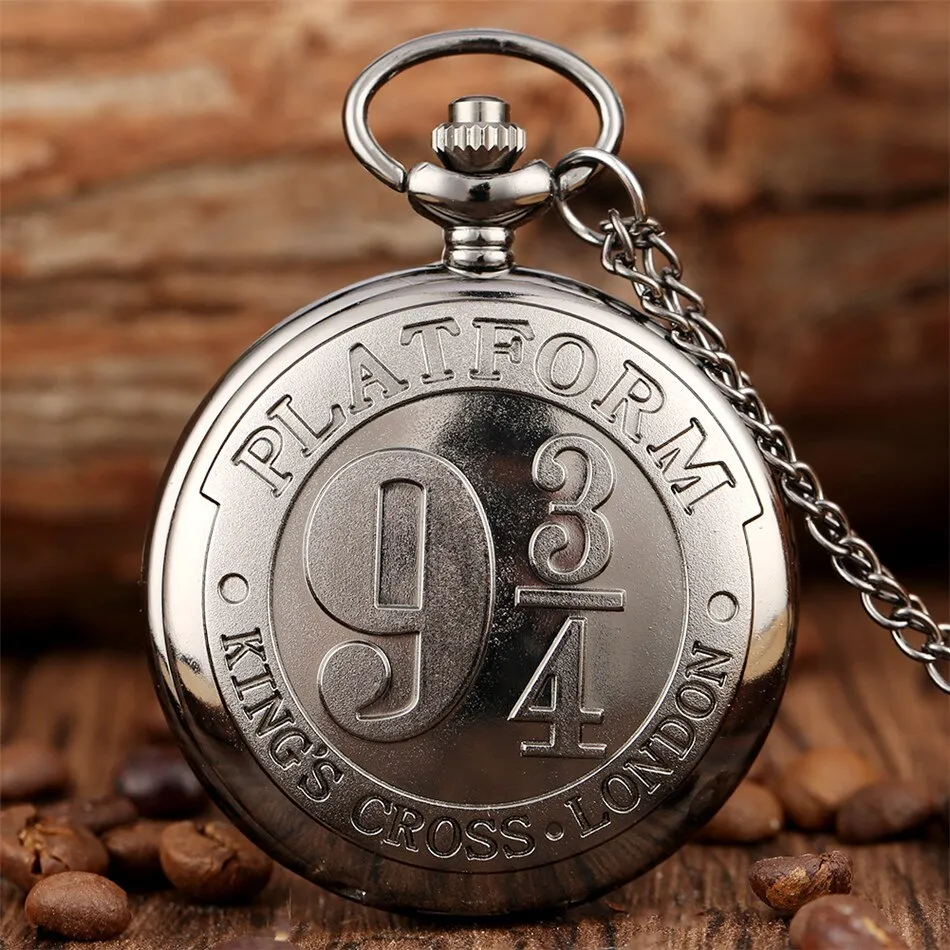 Gold King's Cross London 9 3/4 Platform Design Quartz Pocket Watch