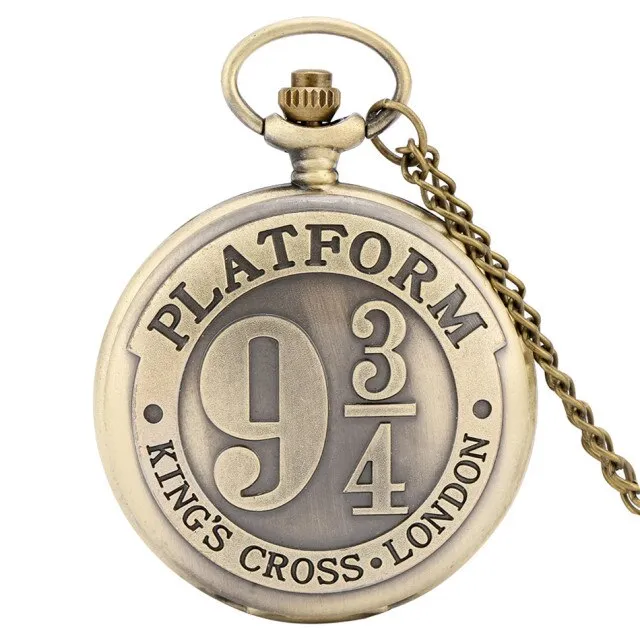 Gold King's Cross London 9 3/4 Platform Design Quartz Pocket Watch