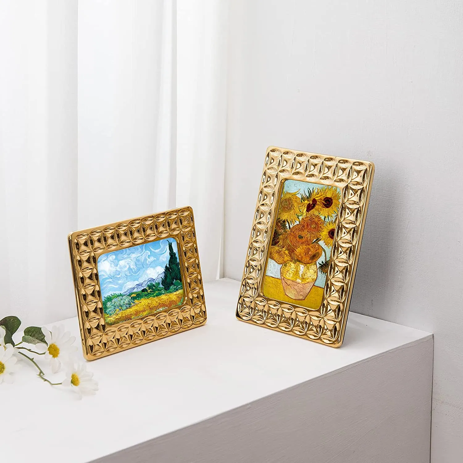 Gold Picture Frame Set,  2 Pack 4x6, 5x7 Photo Frames