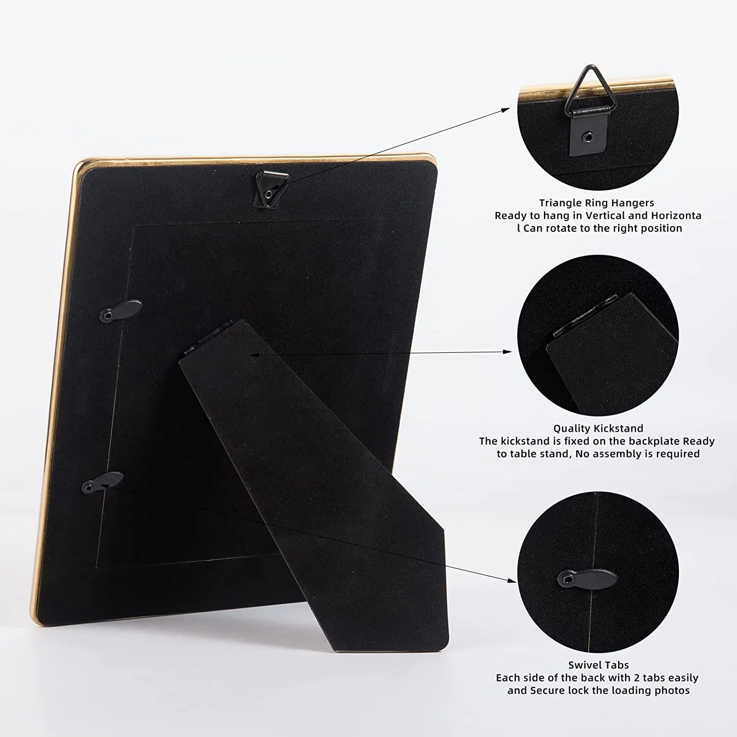 Gold Picture Frame Set,  2 Pack 4x6, 5x7 Photo Frames