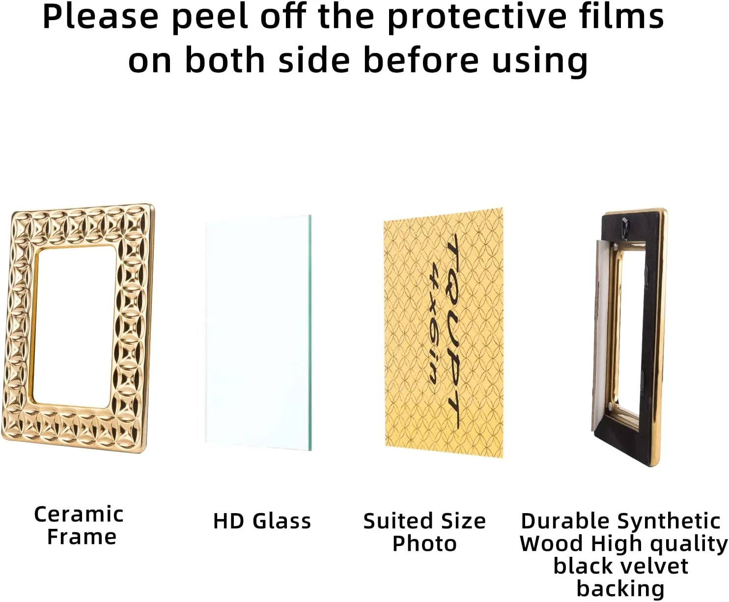 Gold Picture Frame Set,  2 Pack 4x6, 5x7 Photo Frames