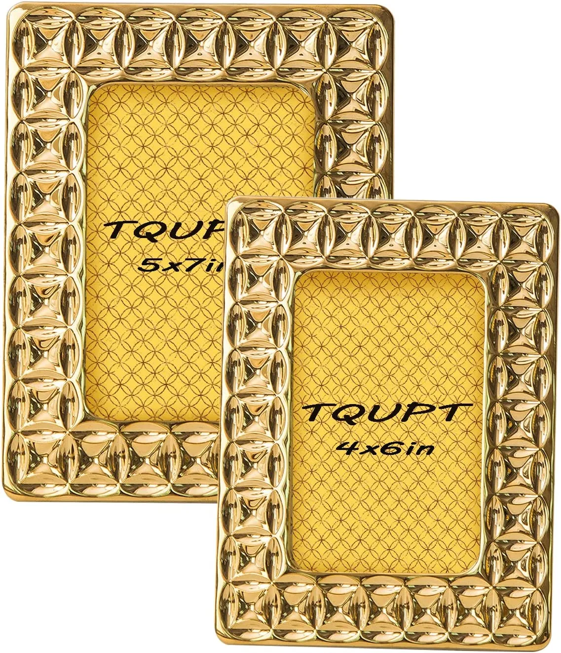 Gold Picture Frame Set,  2 Pack 4x6, 5x7 Photo Frames