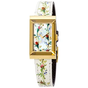Gucci G-Frame Mother of Pearl Floral Dial Ladies Watch YA147407