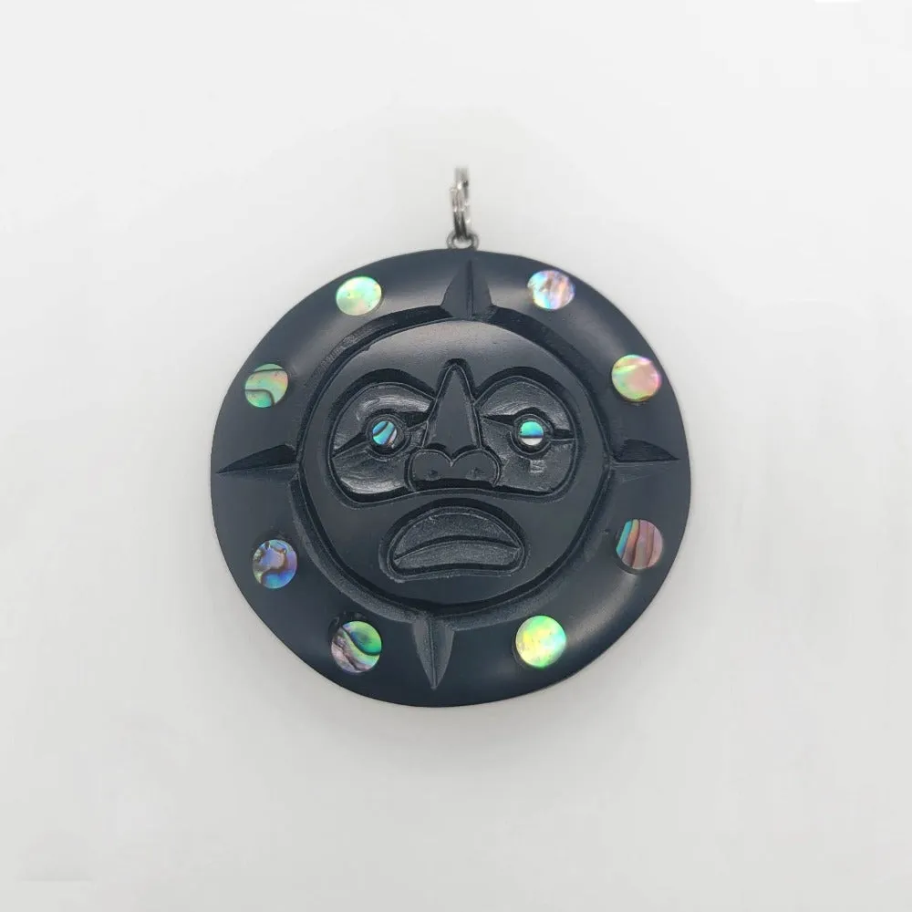 Haida Full Moon Argillite Pendant